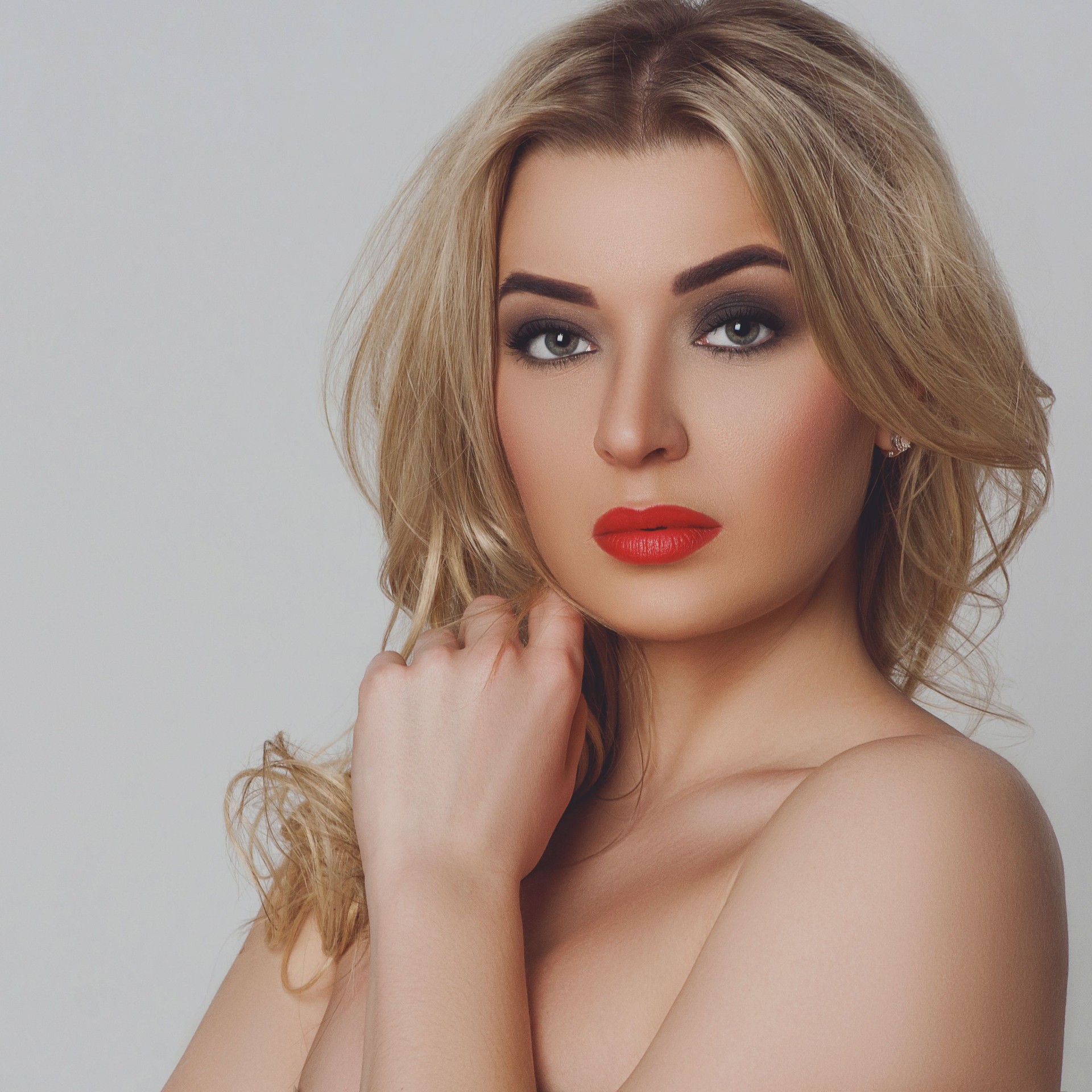 Beautiful woman with professional make up